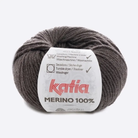 Пряжа Katia MERINO 100% color 502 темно-коричневый