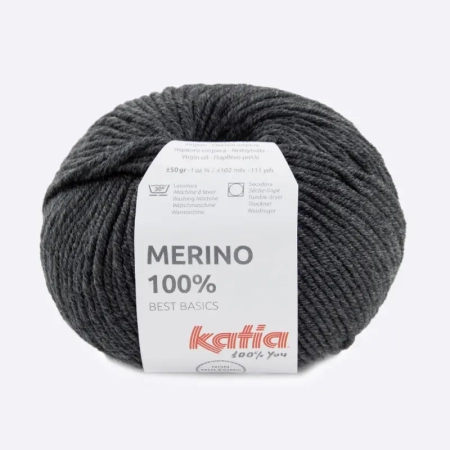 Пряжа Katia MERINO 100% color 503 графитовый