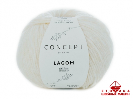 Пряжа Katia LAGOM color 113 молочный