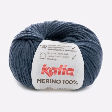 Пряжа Katia MERINO 100% color 53 темный джинс